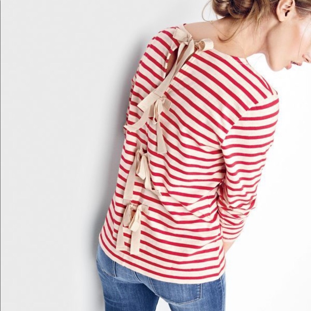 J. Crew Striped Bow Shirt